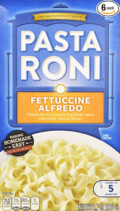 Pasta Roni, Fettuccine Alfredo, 4.7oz Box (Pack of 6)