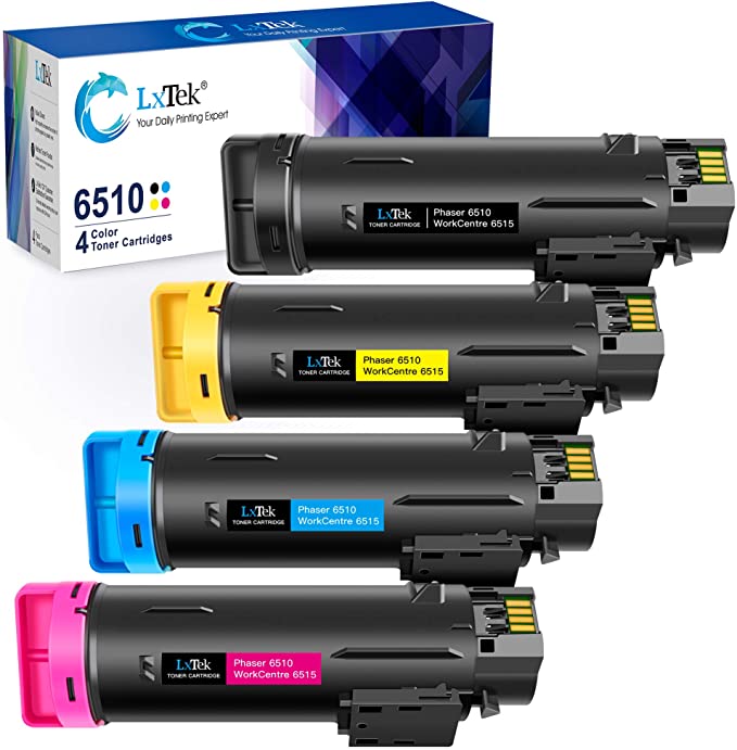 LxTek Compatible Toner Cartridge Replacement for Xerox Phaser 6510, WorkCentre 6515 High Yield (1 Black, 1 Cyan, 1 Magenta, 1 Yellow, 4-Pack)