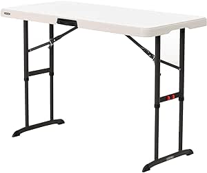 Lifetime Products 80387 4-Foot Commercial Adjustable Folding Table, Almond