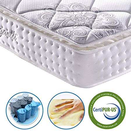 Vesgantti 10.6 Inch Twin XL Multilayer Hybrid Mattress, Bed in a Box, Medium Firm Plush Feel- Memory Foam and Pocket Spring - CertiPUR-US Certified/100 Night Trial