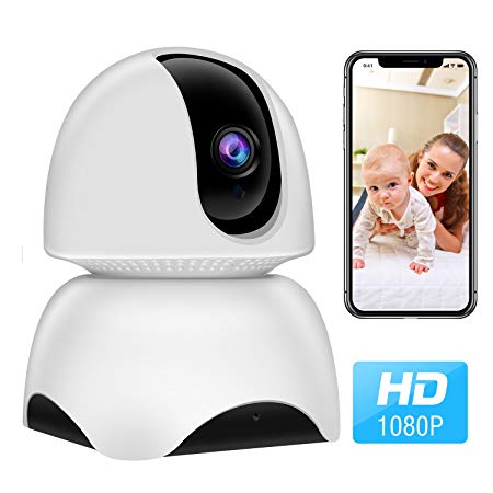 WiFi Pet Camera, 1080P Wireless IP Indoor Home Security Camera, Dog Camera Baby Monitor with Pan Tilt Zoom, 2 Way Audio, Night Vision and Motion Detection