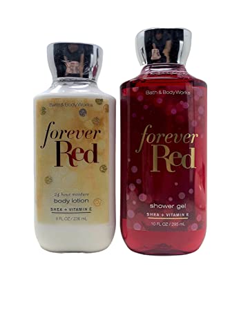 Bath and Body Works FOREVER RED duo Gift Set - Body Lotion and Shower Gel - Full Size