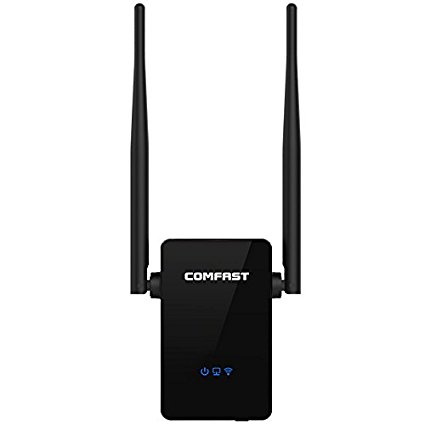 COMFAST WiFi Range Extender Wireless 2.4GHz Wi-Fi Signal Repeater Booster, Extends WiFi to Smart Home & Alexa Devices (Black)