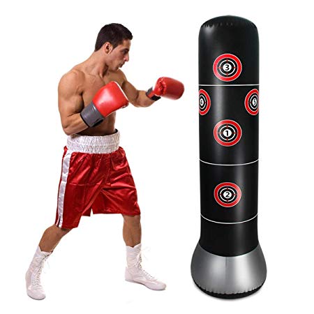 bouti1583 Inflatable Punching Bag Freestanding Fitness Boxing Target Bag 63" Tall