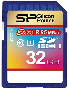 Silicon Power 32GB SDHC R85MBs C10 UHS-1 Elite Memory Card SP032GBSDHAU1V10