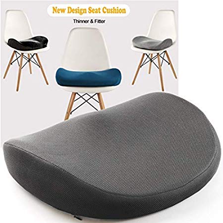 Japanese Seat Cushion – Advanced Comfort Memory Foam, Washable, Non Slip Cushion Orthopedic Design to Relieve Back Sciatica Coccyx, and Tailbone Pain (Gray)