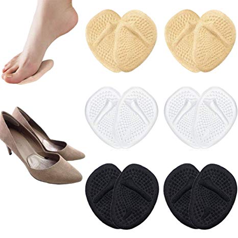 6 Pairs Metatarsal Pads, MAIBTKEY Ball of Foot Cushions for Women High Heel - Soft Gel Insole Pads Reusable Shoe Pads All Day Pain Relief and Comfort One Size Fits (Multi 01)