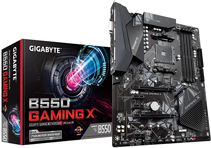 GIGABYTE B550 Gaming X (AM4 AMD/B550/ATX/Dual M.2/SATA 6Gb/s/USB 3.2 Gen 2/PCIe 4.0/HDMI/DVI/USB 3.1 Gen 2/DDR4/Gaming Motherboard)