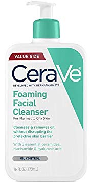 CeraVe Foaming Facial Cleanser 16 oz for Daily Face Washing, Normal to Oily Skin