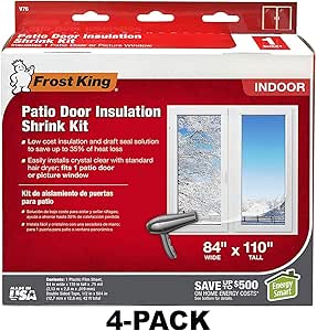 Frost King V76H Shrink Window Kit 84-Inch by 120-Inch, Clear (4-Pack)