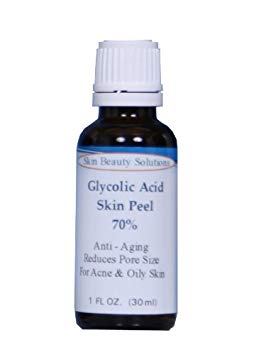 GLYCOLIC Acid 70% BUFFERED Skin Chemical Peel - Alpha Hydroxy (AHA) For Acne, Oily Skin, Wrinkles, Blackheads, Large Pores & More (from Skin Beauty Solutions) - 1oz/30ml
