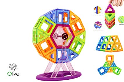 120 Pieces Magnetic Tiles set Magnetic Blocks Building Toys Tiles for Kids by Olive