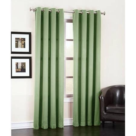 Gorgeous Home *DIFFERENT SOLID COLORS & SIZES* (#72) 1 PANEL SOLID THERMAL FOAM LINED BLACKOUT HEAVY THICK WINDOW CURTAIN DRAPES BRONZE GROMMETS (SAGE GREEN, 84" LENGTH)
