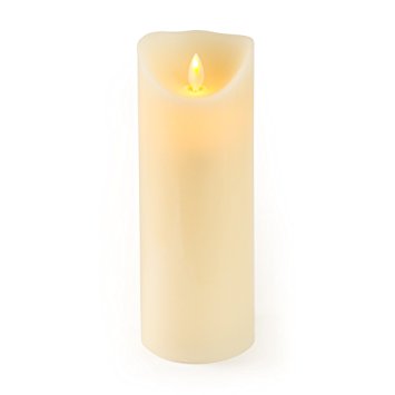 Gideon™ 9 Inch Flameless LED Candle - Real Wax & Real Flickering Candle Motion - with Multi-Function Remote (On/Off, Timer, Dimmer) - Vanilla Scented, Ivory