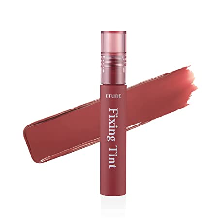 ETUDE Fixing Tint 4g | Long Lasting, High Pigmented Liquid Lipstick, Lip Stain, Waterproof, Lightweight matte finish, Full Coverage (#06 soft walnut)