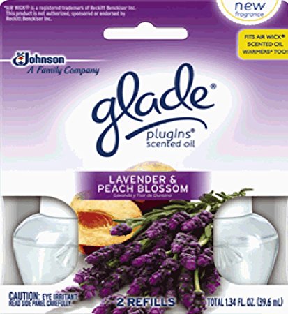 Glade PlugIns Scented Oil Air Freshener Refill, Lavender & Peach Blossom