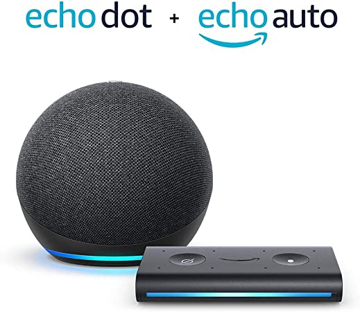 All-new Echo Dot (4th Gen)   Echo Auto | Charcoal