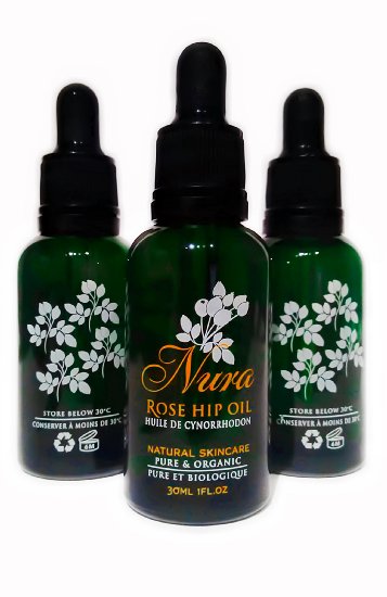 Nura Natural 100% Organic Cold Pressed Rosehip Seed Oil - Natural Skin Care