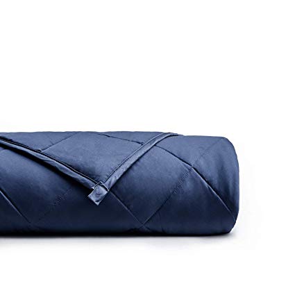 YnM Weighted Blanket (20 lbs, 48''x72'', Twin Size) | 2.0 Cool Heavy Blanket | 100% Cotton Material with Glass Beads