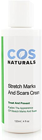 COS Naturals ANTI STRETCH MARK AND SCAR CREAM Natural Organic TREAT & PREVENT Body Moisturizer With Peptides Vitamin C B E Hyaluronic Acid Best For Pregnancy 4 Oz.