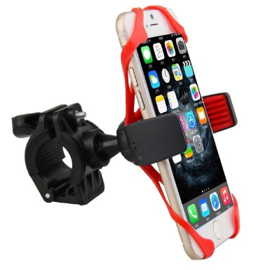 Universal Bike Phone Holder with Supergrip Elastic Stabilizer for Iphone 4,5,6,6s or Android upto 4.7 inch screens