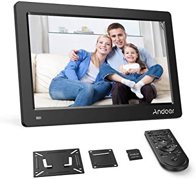 Andoer 13.3 inch Digital Photo Frame, FHD 1920 x 1080 IPS Screen Support Calendar Clock MP3 Photos 1080P Video Player Including VESA Wall Mounting Bracket, 8GB Memory Card, Remote Control