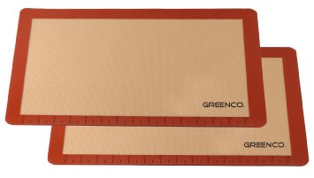 Greenco Non-Stick Silicone Baking Mat 2 Pack Orange