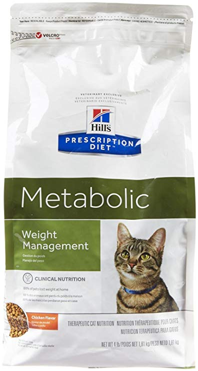 Hill's Prescription Diet Feline Metabolic Advanced Weight Solution Dry Cat Food, 4-lb bag