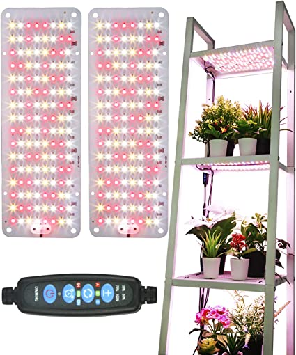 DOMMIA LED Grow Lights, 4400K 4 Dimmable Levels Full Spectrum Plant Light for Indoor Plants, 256 LEDs Sunlike Grow Lamp with Auto On & Off Timer, Ideal for Hydroponics, Herb Garden, Seed Starter