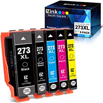 E-Z Ink (TM) Remanufactured Ink Cartridge Replacement for Epson 273XL 273 T273XL to use with XP-820 XP-810 XP-620 XP-610 XP-600 XP-520 Printer (1 Black 1 Cyan 1 Magenta 1 Yellow 1 Photo Black) 5 Pack