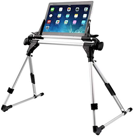 Portable Tablet Phone Stand , Smyidel Adjustable Holder Universal Fit for Tablet in Bed,Sofa，Kitchen ,Office Aluminum