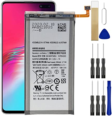 Replacement Battery EB-BG973ABU for AT&T Samsung Galaxy S10 SM-G973UZKAATT Free Adhesive Tool