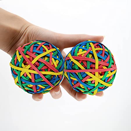 Yosogo Assorted Color Rubber Band Ball (135 gm x 2) (&gt;195 Rubber Bands per Ball) for DIY, Arts & Crafts, Document Organizing - Pack of 2
