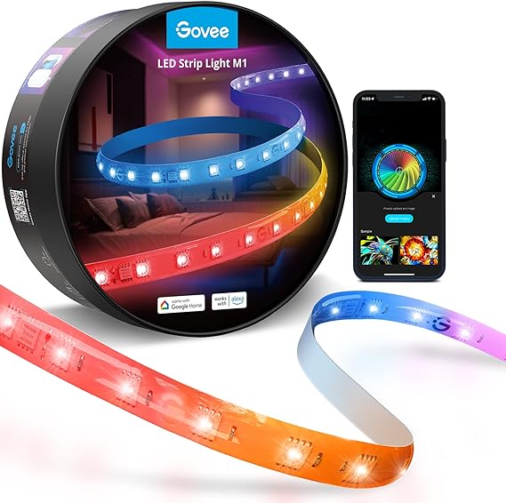 Govee RGBIC LED Strip Lights M1, Upgraded RGBIC Technology, 5m WiFi Smart LED Lights Alexa Compatible, Music Sync, DIY Multiple Colours on One Line, for Bedroom, Studio, Christmas