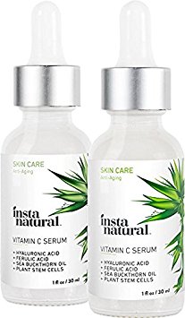 Vitamin C Serum - 100 Days of Age Defying Benefits, With Hyaluronic Acid & Vitamin E, Brighten & Defend, Anti-Aging, Wrinkle Reducer & Sun Damage Corrector - InstaNatural