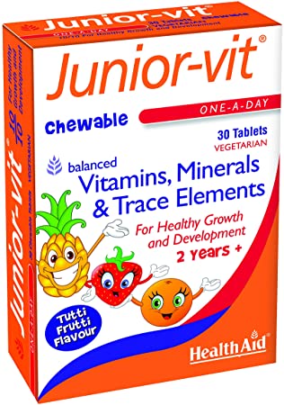 HealthAid Junior-Vit Chewable Multivitamins, 30 Vegetarian Tablets