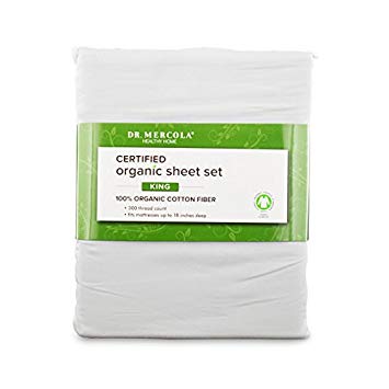 Dr. Mercola, Organic Cotton Sheets King, (White), Non GMO, GOTS-Certified