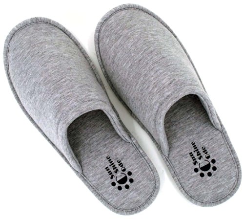 Men's Cotton Indoor Washable Slippers in Travel Bag for Home Hotel Spa Bedroom