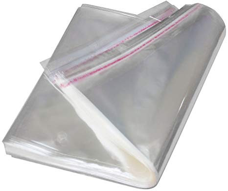 AlphaAcc 1000pcs 9 x 12 Inch Clear Poly Bags Bulk Adhesive Self Seal Flap Easy Peel and Stick Clear Bags 2 Mil, Fit for A4 Paper T-Shirts Newspapers