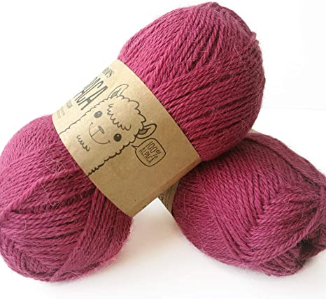 Pure Alpaca Wool Yarn Drops Alpaca, 59 Colors, in 1.8 oz Balls - 183 yds per Ball (3770 Dark Pink)