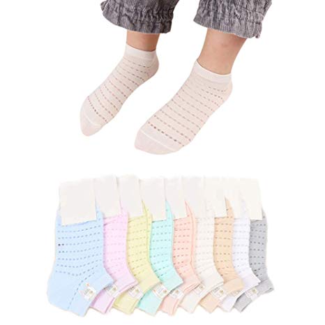 10 Pairs Toddler Baby Girls Boy Solid Mesh Thin Breathable Cotton Summer Ankle Socks