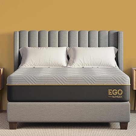 EGOHOME 12 Inch Cal King Memory Foam Mattress for Back Pain, Cooling Gel Mattress Bed in a Box, Made in USA, CertiPUR-US Certified, Therapeutic Medium Mattress, 72”x84”x12”, Black