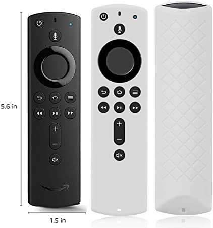 Covers for All-New Alexa Voice Remote for Fire TV Stick 4K, Fire TV Stick (2nd Gen), Fire TV (3rd Gen) Shockproof Protective Silicone Case - White