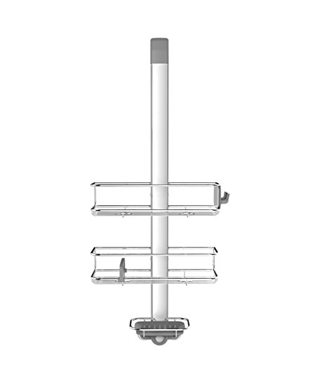 simplehuman Over Door, Hanging Shower Caddy, Stainless Steel and Anodized Aluminum