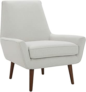 Amazon Brand – Rivet Jamie Mid-Century Modern Low Arm Accent Chair, 31" W, Chalk