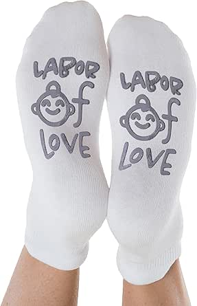 Kindred Bravely Labor and Delivery Inspirational Fun Non Skid Socks for Maternity and Pregnancy