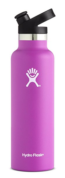 Hydro Flask 21 oz Double Wall Vacuum Insulated Stainless Steel Sports Water Bottle, Standard Mouth with BPA Free Sport Cap