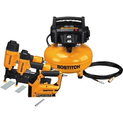 BOSTITCH U/BTFP3KIT Factory Reconditioned 3-Tool and Compressor Combo Kit