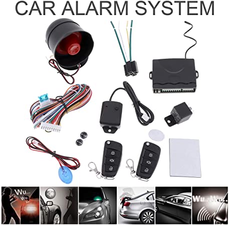Universal 12V Auto Car Alarm Keyless Entry System with Remote Control Siren Sensor