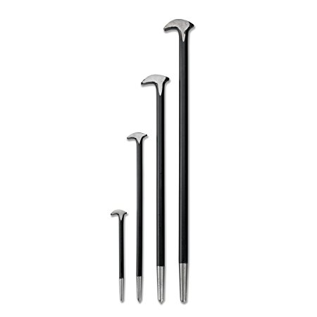 Tooluxe 00240L Rolling Head Pry Bar Set, 4 Piece